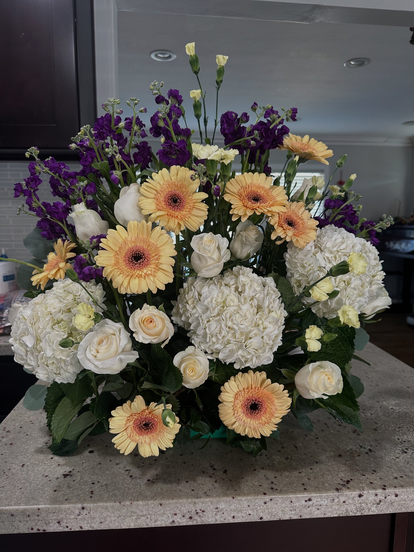 Purple Yellow white Arrangement